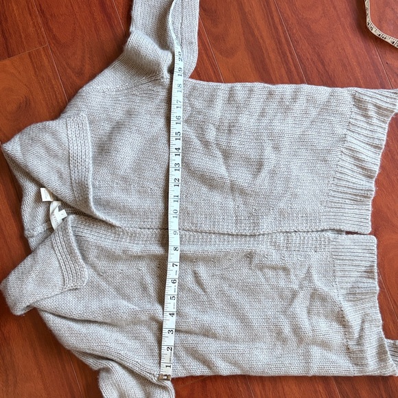 Inhabit 100% Cashmere Oatmeal Grey Open Front Long Sleeve Cardigan Sweater - Picture 11 of 11